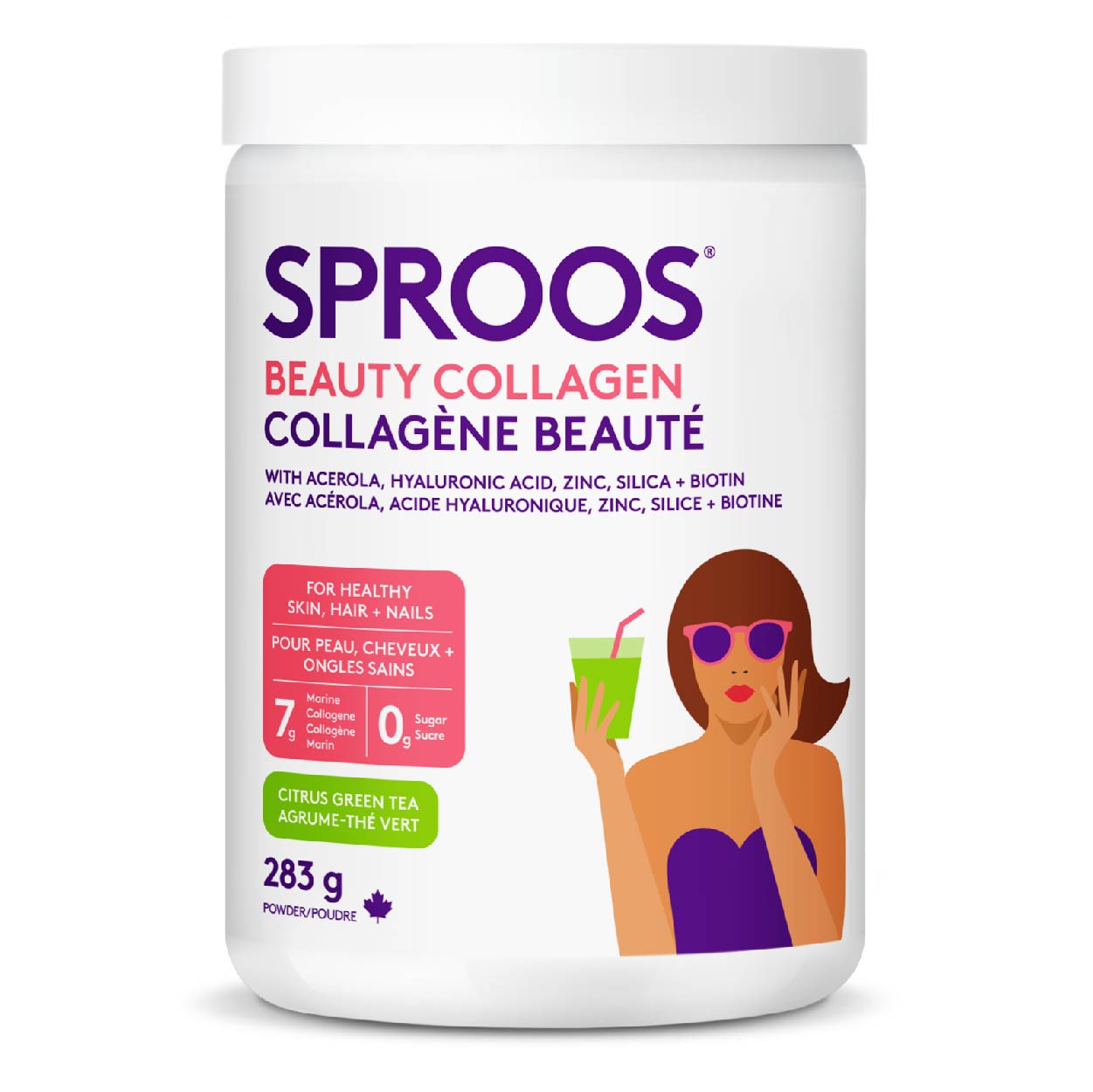 Sproos Beauty Collagen (CITRUS GREEN TEA) - Tub (283g/18 servings)